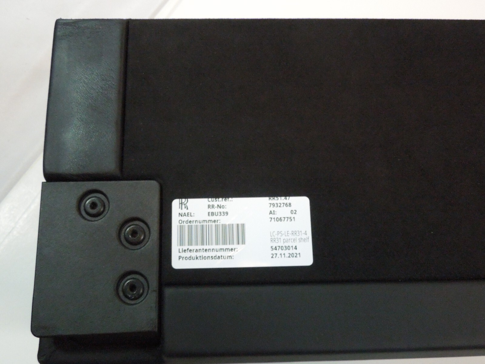 Rolls-Royce Cullinan 2017-2023 REAR Parcel shelf