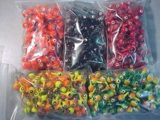 100 NEW  LEAD HEAD JIG HEADS 3/8 OZ.  WALLEYE JIGS 1/0 HOOKS  set # 2424