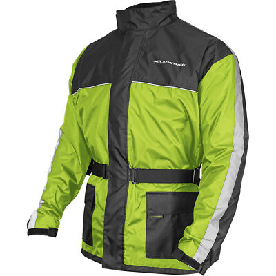 Nelson-Rigg Solo Storm Mens Motorcycle Rain Jacket Hi-Viz/Black