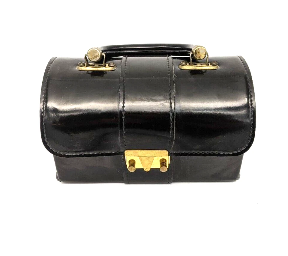 JACLYN U.S.A. DE COLECCIÓN CAJA BOLSO DE MANO VINILO MARRÓN IMITACIÓN CHAROL  Foto 4 de 4