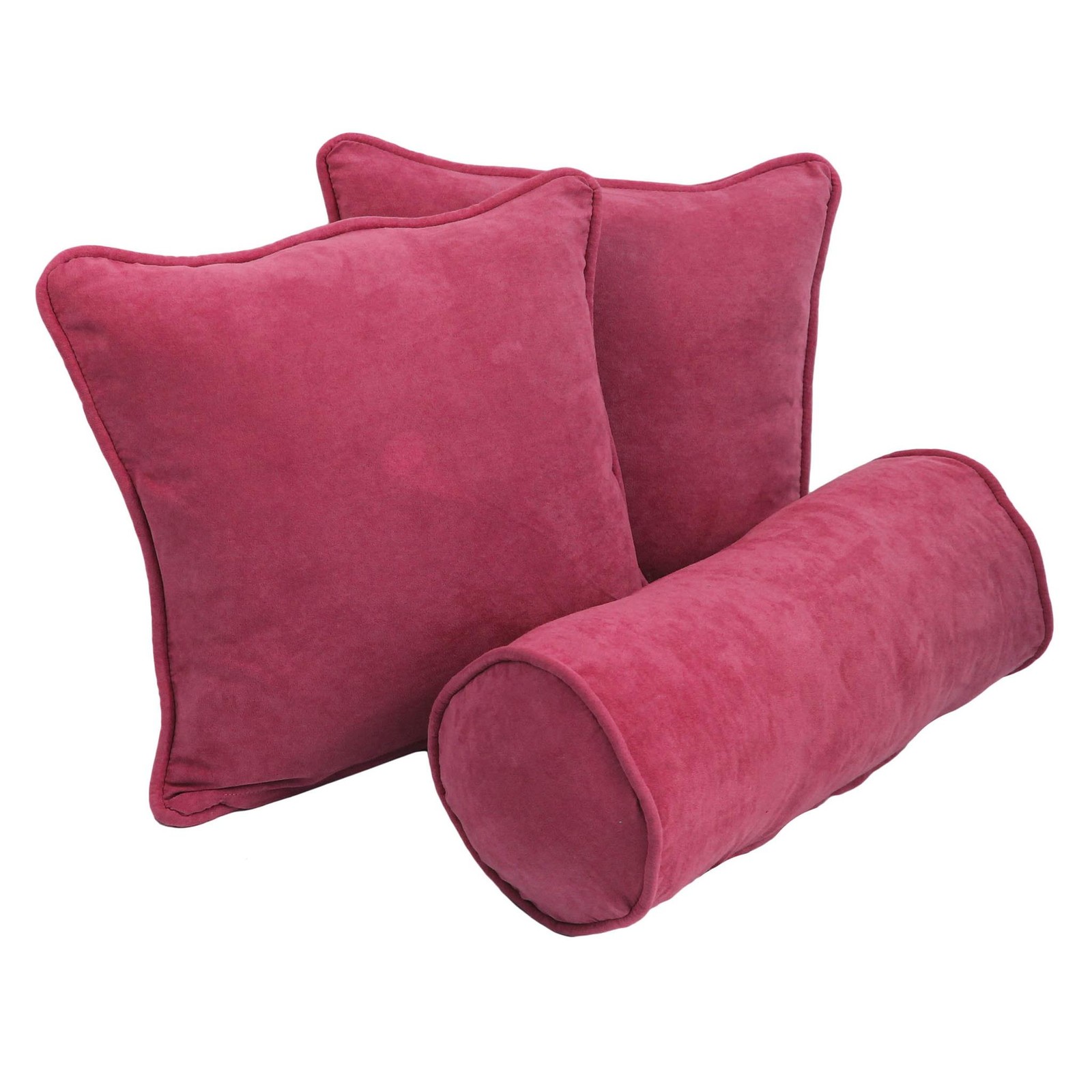 Blazing Needles Corded Microsuede Pillow Set Berry
