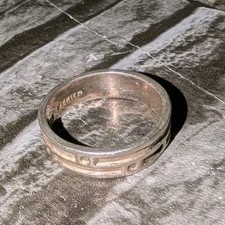 VINTAGE ETCHED 925 STERLING SILVER BAND RNG SIZE 10.5 Mexico 6.62g