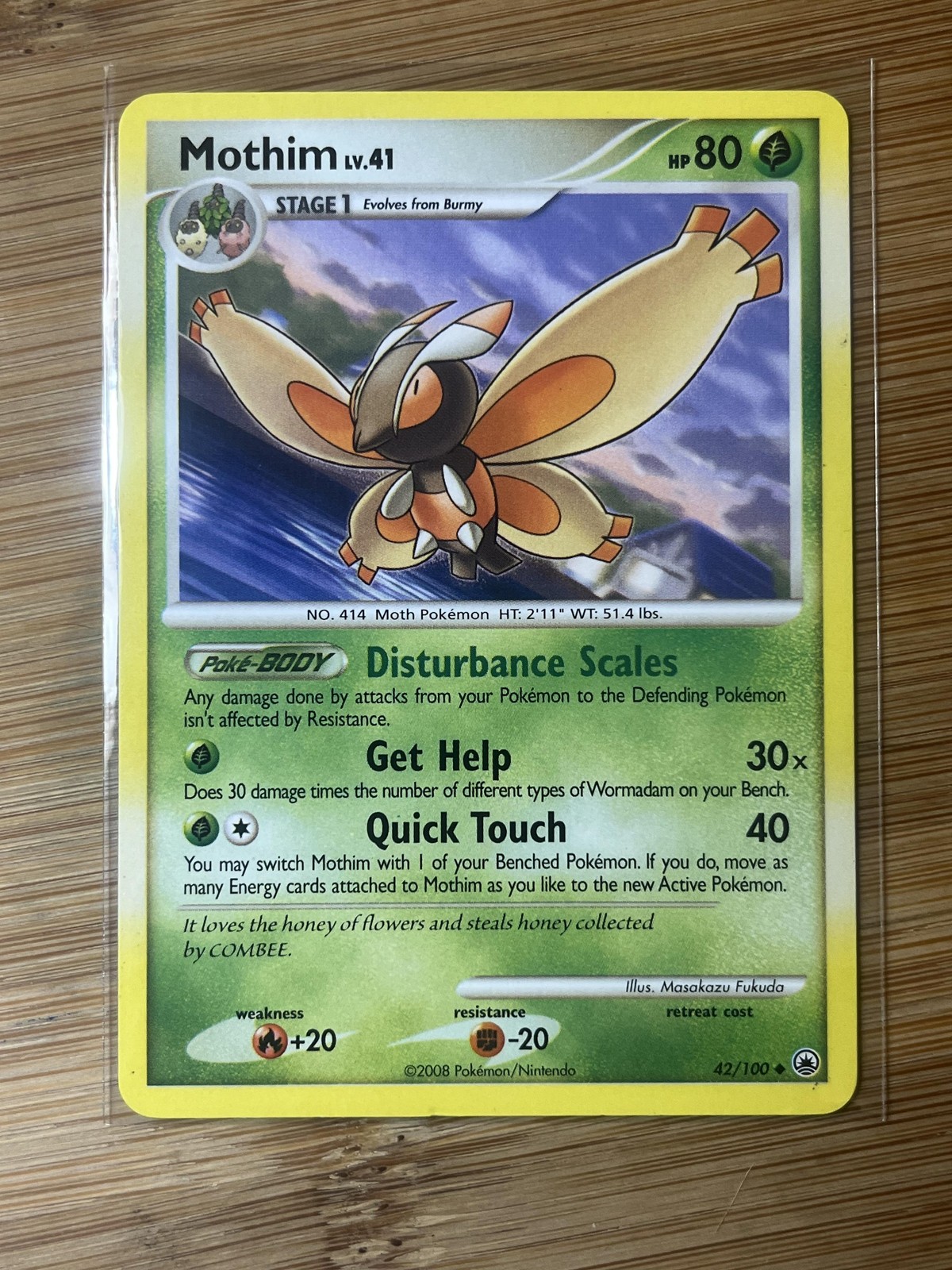 Pokemon TCG Mothim LV.41 42/100 Regular Grass Moderately Played English