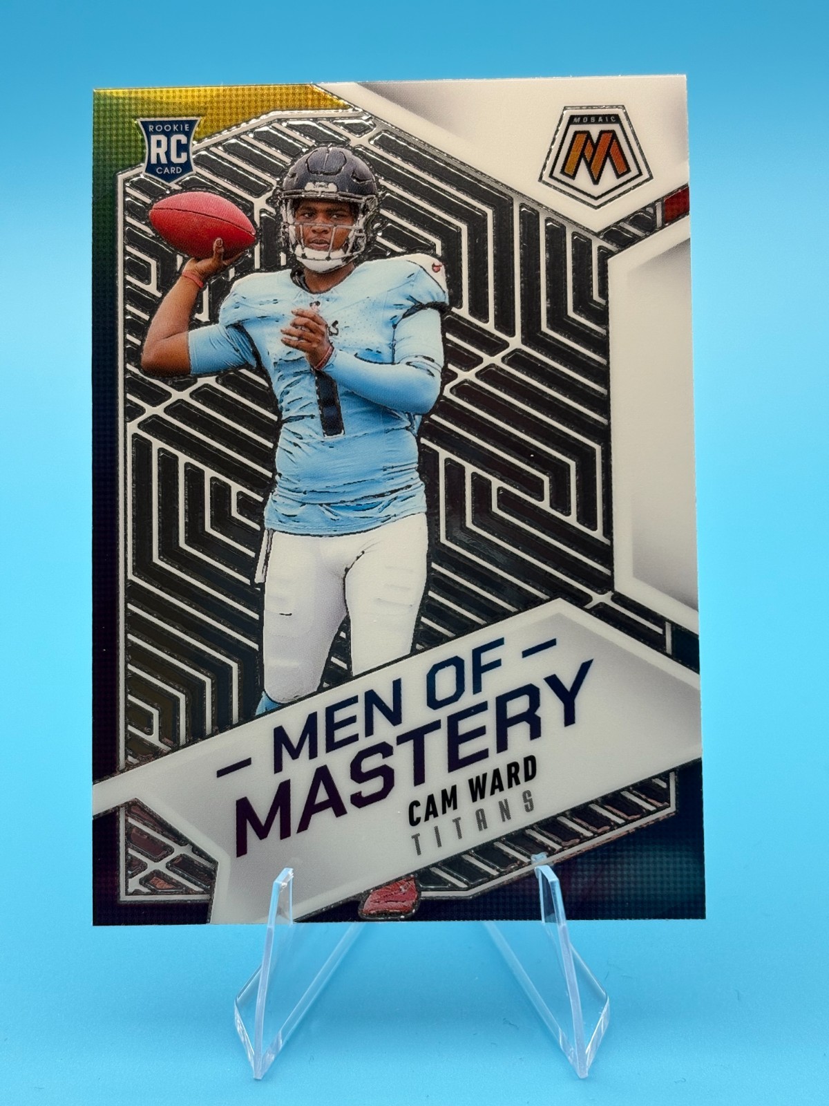 2025 Panini Mosaic Men of Mastery Cam Ward Rookie Silver Prizm #17 Titans RC