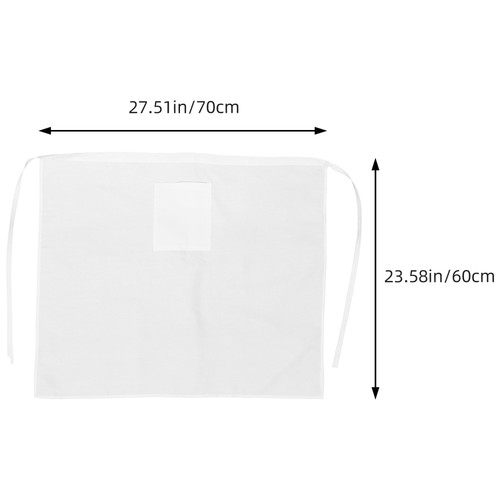 Cotton Aprons Household Kitchen Sleeveless Half Aprons Pocket (White) - Picture 2 of 12