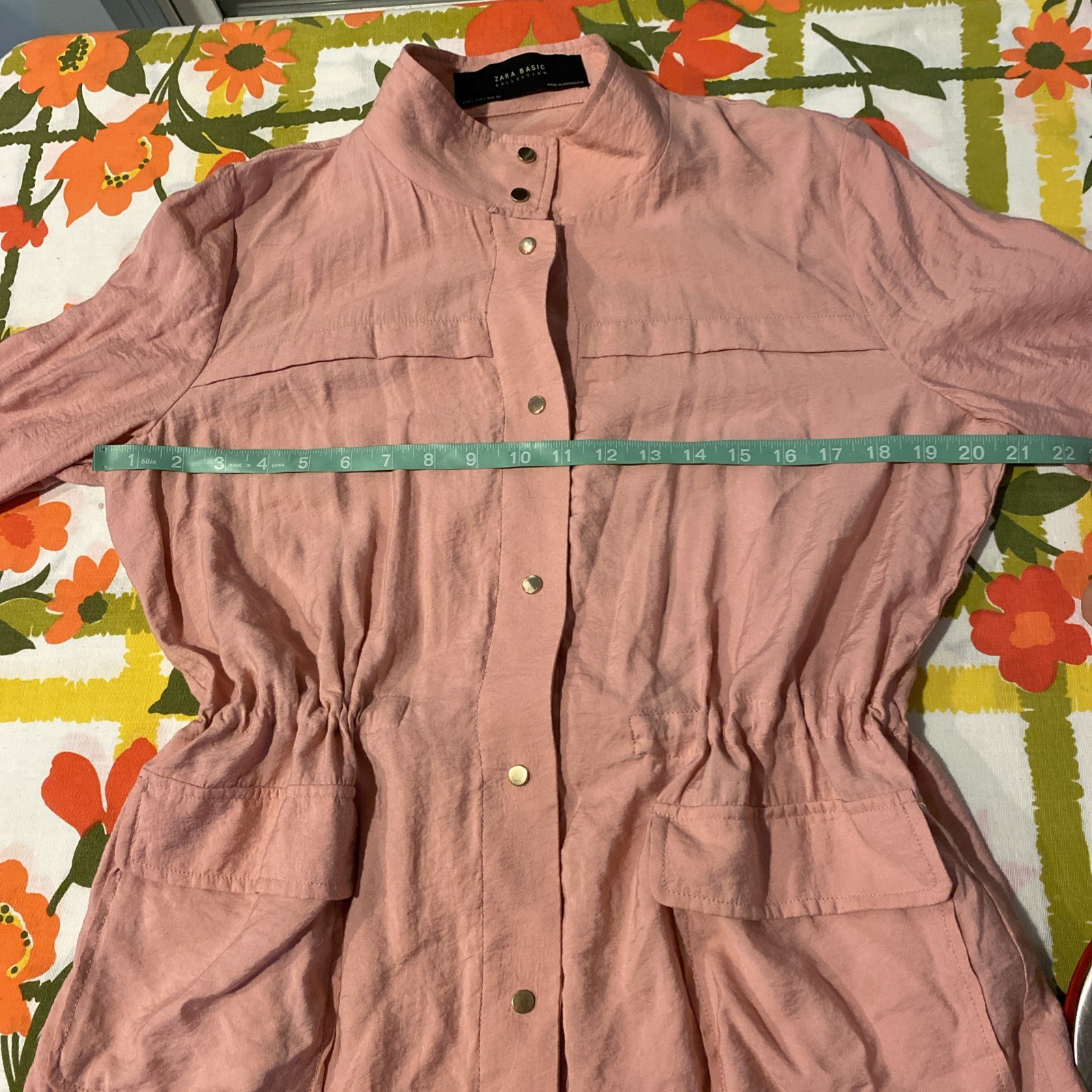 Zara Basic Collection Large Pink Cinch Waist Roll… - image 5