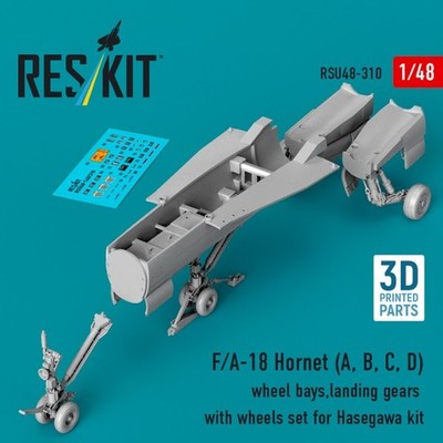 Reskit RSU48-0310 1:48 F/A-18 Hornet wheel bays, landing gears with wheels set