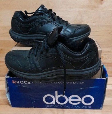 NEW ABEO ROCS ''AXEL'' Black Leather Comfort Walking Shoes Men's 8M LACE ROA-1017 