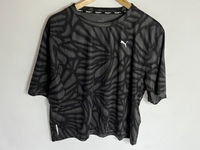 Puma Training T-shirt Favourite Print | Ladies | Grey/Black | Small |