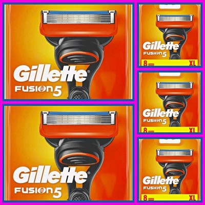 Gillette Fusion5 XL 5-Klingen-Nachfüllpack x5 Packungen - insgesamt 40 Patronen neu & versiegelt