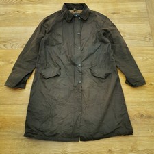 Barbour Newbury Wax Coat L321 Womens Uk 12 Brown Long Country Outdoor