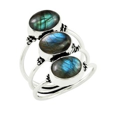 925 Silver Plated Labradorite Ring For - 10 - - For Her