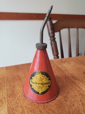 Vintage 1950s Valvespout Oil Can Red Brass New York Continental Arms Firearms 