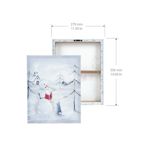 Singing Snowman 12" x 12" Winter Holiday Canvas Wall Art, Wall Decor for Livi... - Bild 4 von 5
