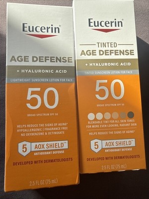2 Boxes Eucerin Sun Age Defense SPF 50 Face Sunscreen Lotion 2.5 oz 2028