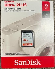 SanDisk Ultra PLUS UHS-1 32GB SD Memory Card SDSDUW3-032G-AN6IN  OPEN BOX 