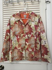 Chico's Woman  s Sz 2/USA 12L Red-Orange-Multi Sequined Blazer/Jacket Lg Sleeves