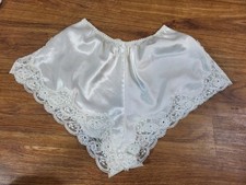 Vintage Victorias Secret White Size Small Lace Satin Sleep Shorts