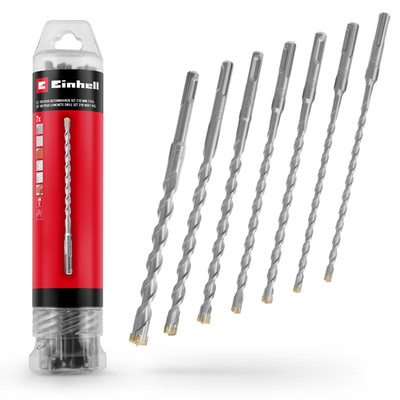 Original Einhell 7-tlg. SDS Plus Hammerbohrer-Set, 210 mm (aus 40Cr Werkzeugstah
