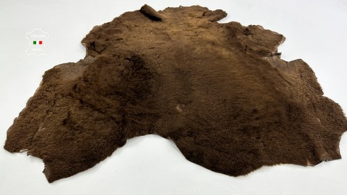 BROWN Italian Sheepskin SHORT HAIR ON SHEARLING Fur leather hides 24"x32" #C5520 - Picture 2 of 7