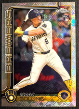 Isaac Collins 2025 Topps Chrome  #92 Logofractor Brewers Rc Rookie Card