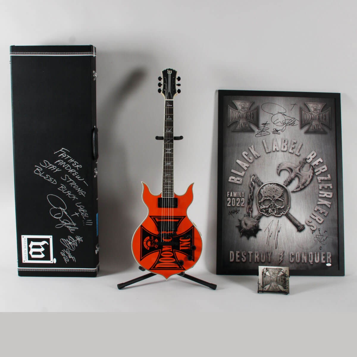 【BYER】MADE IN USA ペノブスコットグライダー2脚セット USED Zakk Wylde Stage Used Guitar Signed Case w/ Poster & CD Lot Black