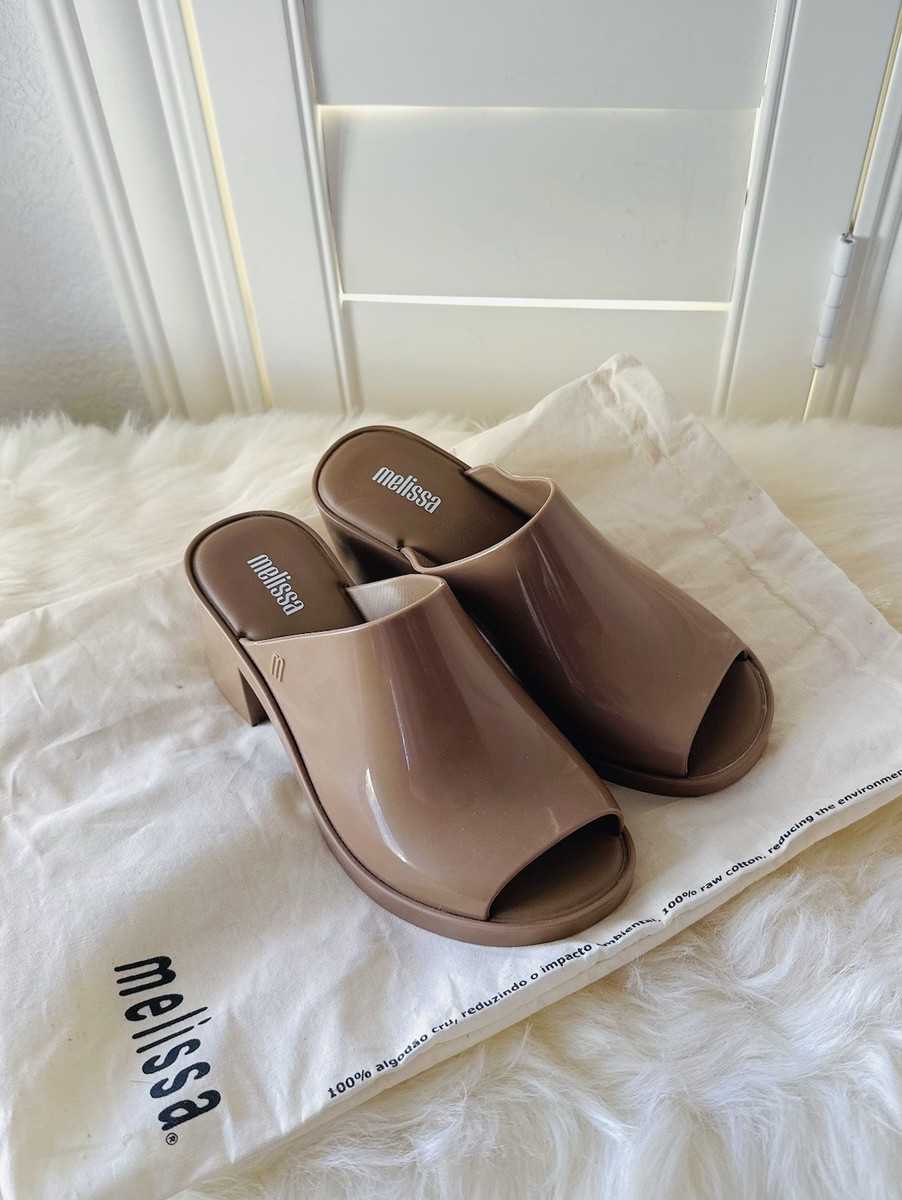 Melissa Women's Open Toe Mules Block Heels Jelly Sandals Size 5 35
