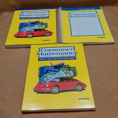 Abeka Consumer Mathematics Teacher's Edition & Solution Key Spiral Textbook Lot
