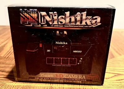 Nishika N8000 35MM 3D Camera W/ Twin Light 3010 Box Case -lManuals & VHS / promo