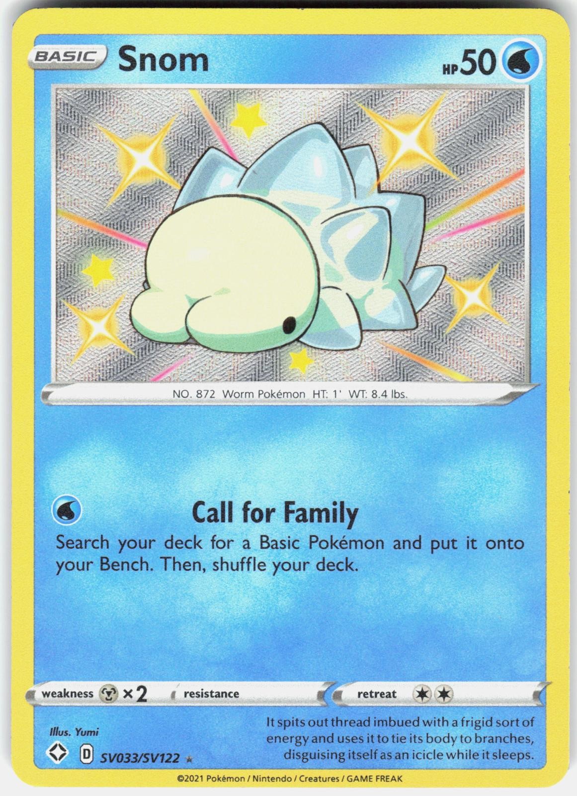 Pokemon Snom SV033/SV122 Shiny Rare Shining Fates Shiny Vault Pokemon Holo NM