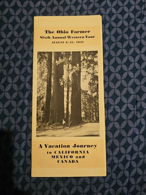 1932 Brochure THE OHIO FARMER SIXTH ANNUAL WESTERN TOUR August 6-21, 1932 