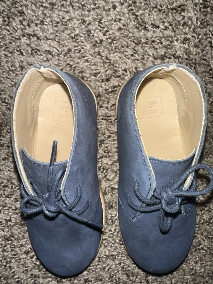 Nuevas botas de vestir Janie And Jack de cuero azul marino talla 8 niño pequeño Foto 3 de 4