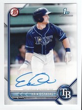 2022 Bowman Paper Erik Ostberg 1st Rookie RC Autograph #PPA-EO Rays