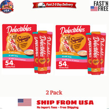 2 Pack Hartz Delectables Squeeze up Lickable Wet Cat Treats, 0.5 oz, 54 Count