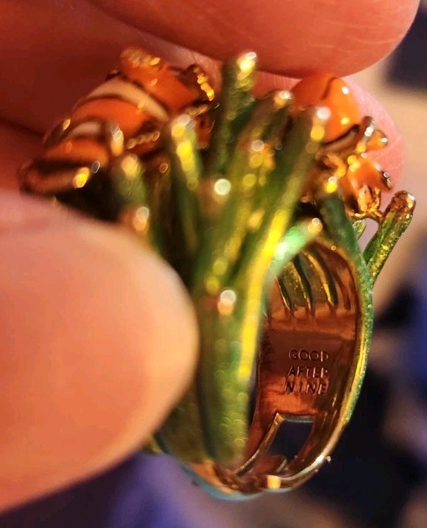 Good After Nine Clownfish Sea Anemone Ring Size 6 Handcrafted Fun Statement 