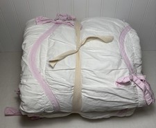 Pottery Barn Kids Pink Stripe Bow Baby Quilt  36  x 50  