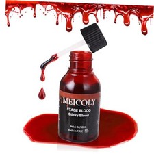 Fake Blood Washable,1.06 OZ Edible Stage Blood,Realistic Drips 1.06 oz, bright