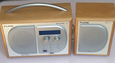 Pure Evoke-1 XT Digital Radio DAB With XT-1 side speaker Maple finish. UK PSU.