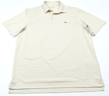 Vineyard Vines On the Go Sankaty Polo Shirt Mens Large Orange Blue Short Sleeve