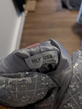 Poly USA Silver Sequin A Line Dress With Pockets