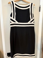 Adrianna Papell Sleeveless DressSize 14  Black and White Geometric