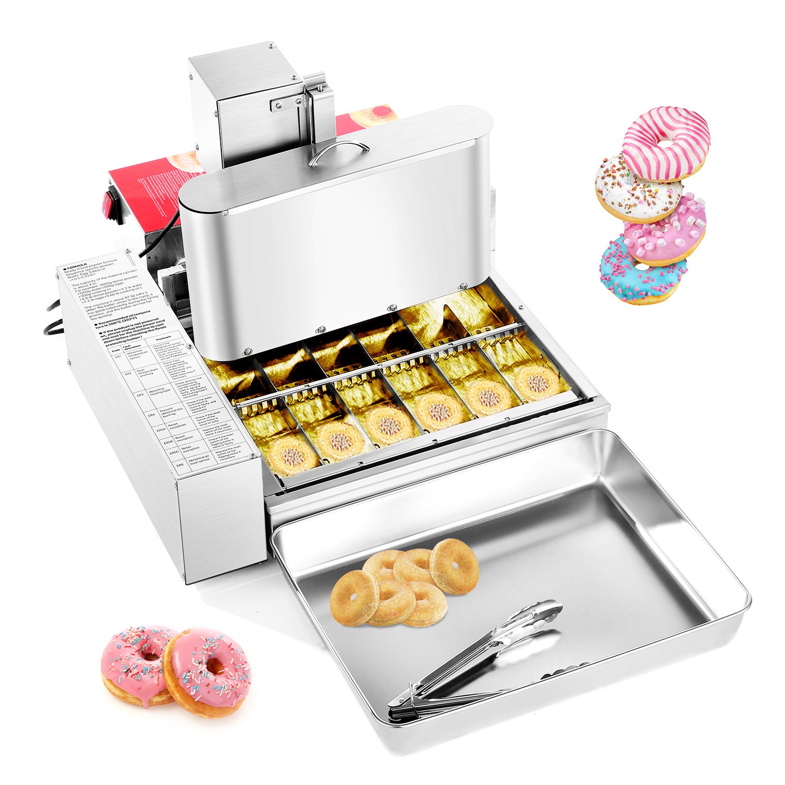 Uimoso Commercial Automatic Donut Maker Machine, 6 Rows, 360 Pieces Per Hour