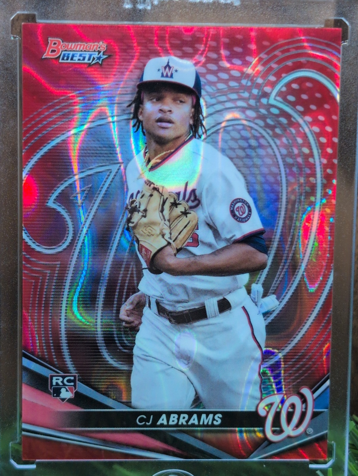 2022 Bowman’s Best CJ Abrams Red Lava Refractor RC /5 Nationals 