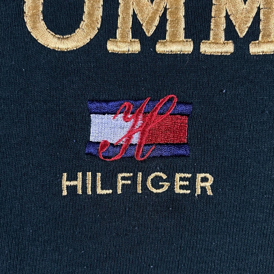 Moletom vintage Tommy Hilfiger masculino bordado logotipo pulôver gola redonda (XL) - Imagem 4 de 4