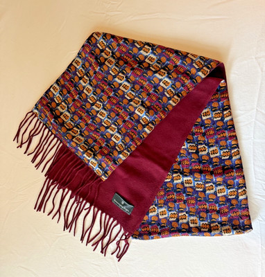 Ermenegildo Zegna Vintage Silk Wool Reversible Men s Scarf Italy New Luxury