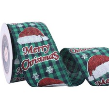 Christmas Ribbon 2-1/2 Inch x 10 Yards for Tree Topper Wreath Gift Wrapping