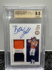 Drew Lock Rookie Card RC Auto Dual Swatch Patch BGS 9.5 Auto 10 Jersey #3/50?. rookie card picture