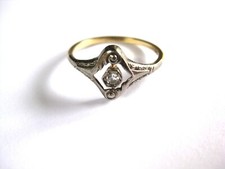 Antico Anello Oro 585 Con Diamante, 1,85 G