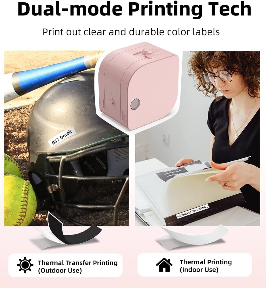 Portable Bluetooth Label Maker with Inkless Rechargeable Design for Easy Home & Office Use