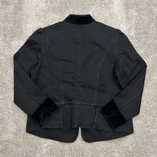 Lauren Ralph Lauren Black Denim And Velvet Jacket Women’s Size 14W Stretch NEW - Picture 3 of 11